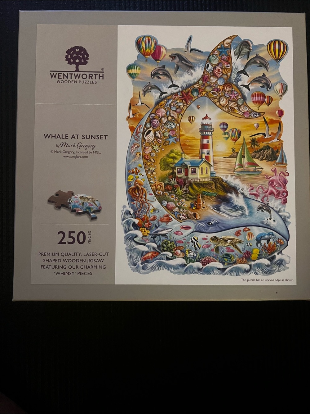 WENTWORTH WOODEN PUZZLE - Whale At Sunset 250 Pieces